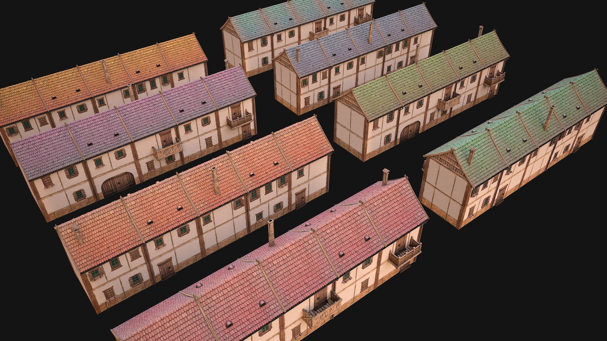 Medieval City Pack  10 Buildings  Low-poly 3D model_15