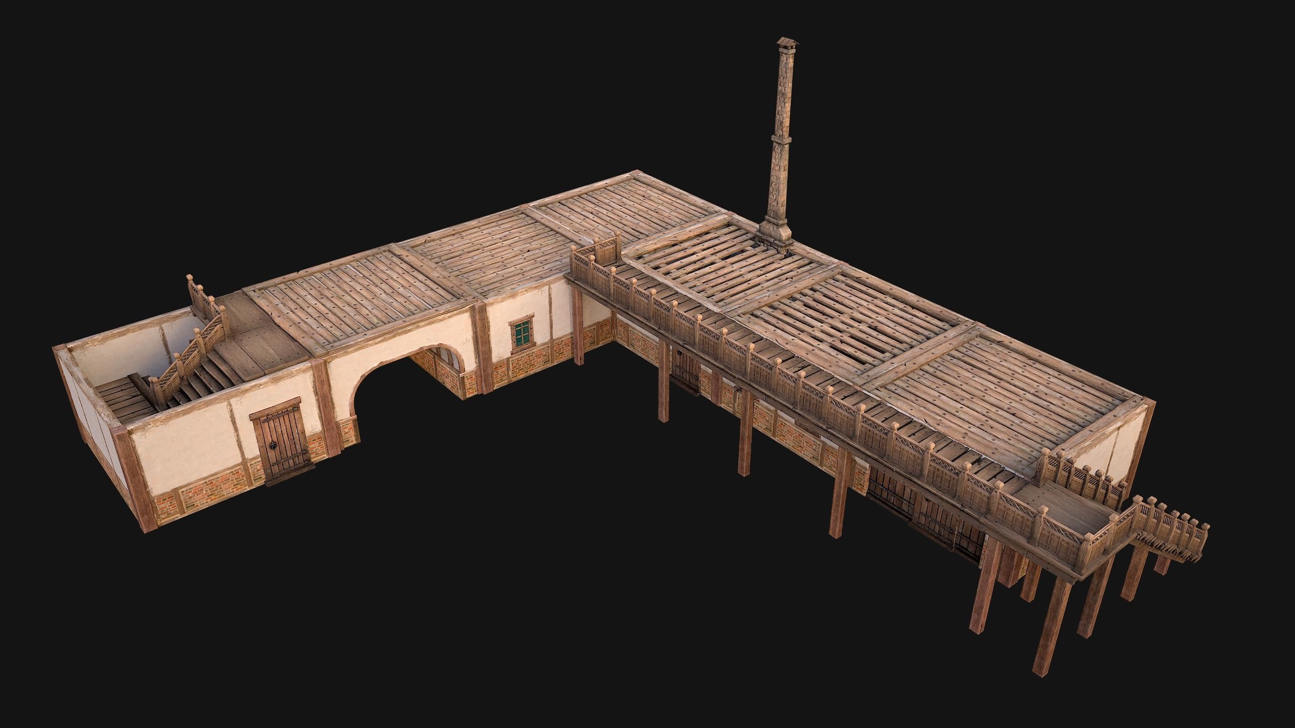 Medieval City Pack  10 Buildings  Low-poly 3D model_35