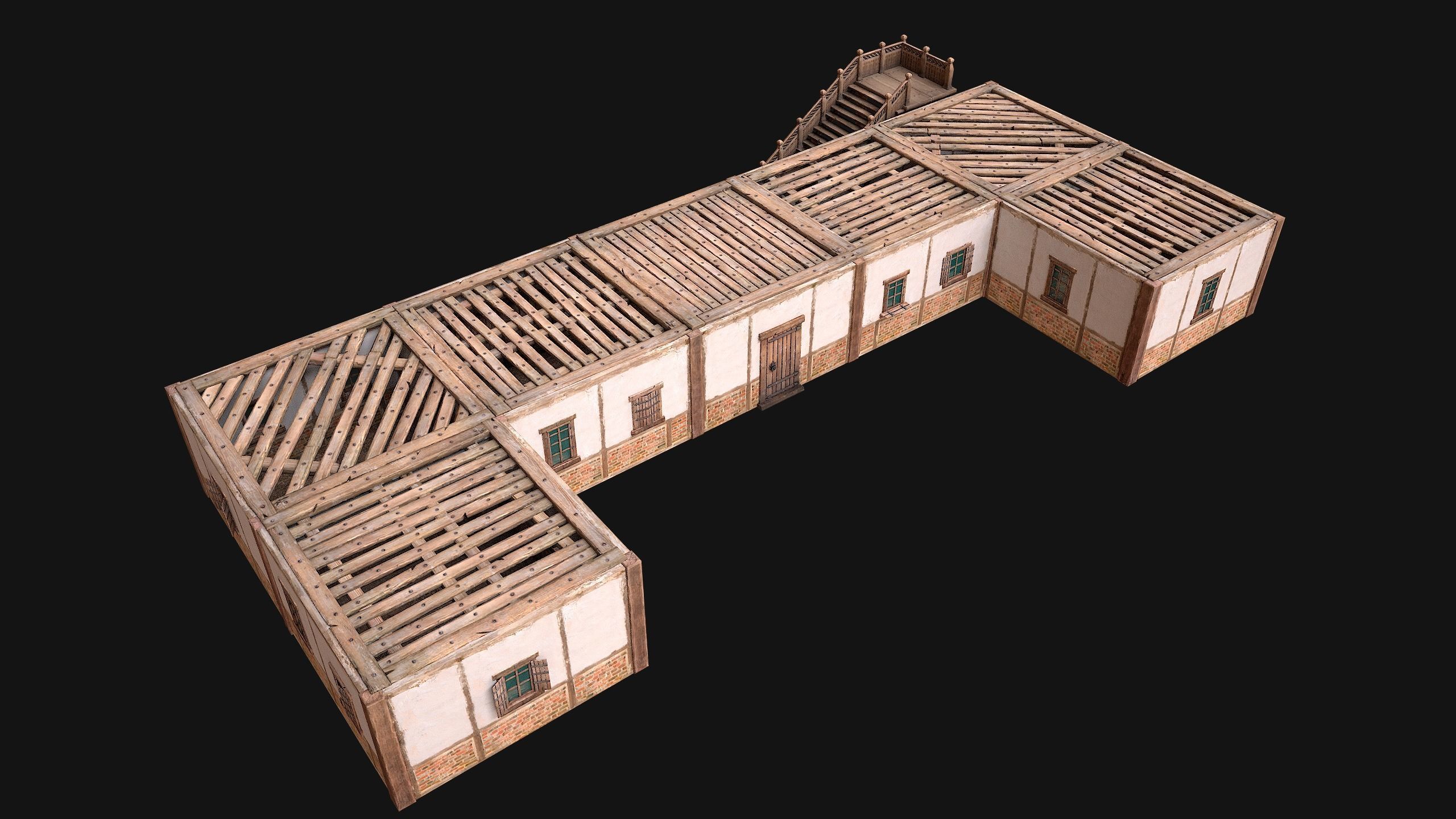 Medieval City Pack  10 Buildings  Low-poly 3D model_34