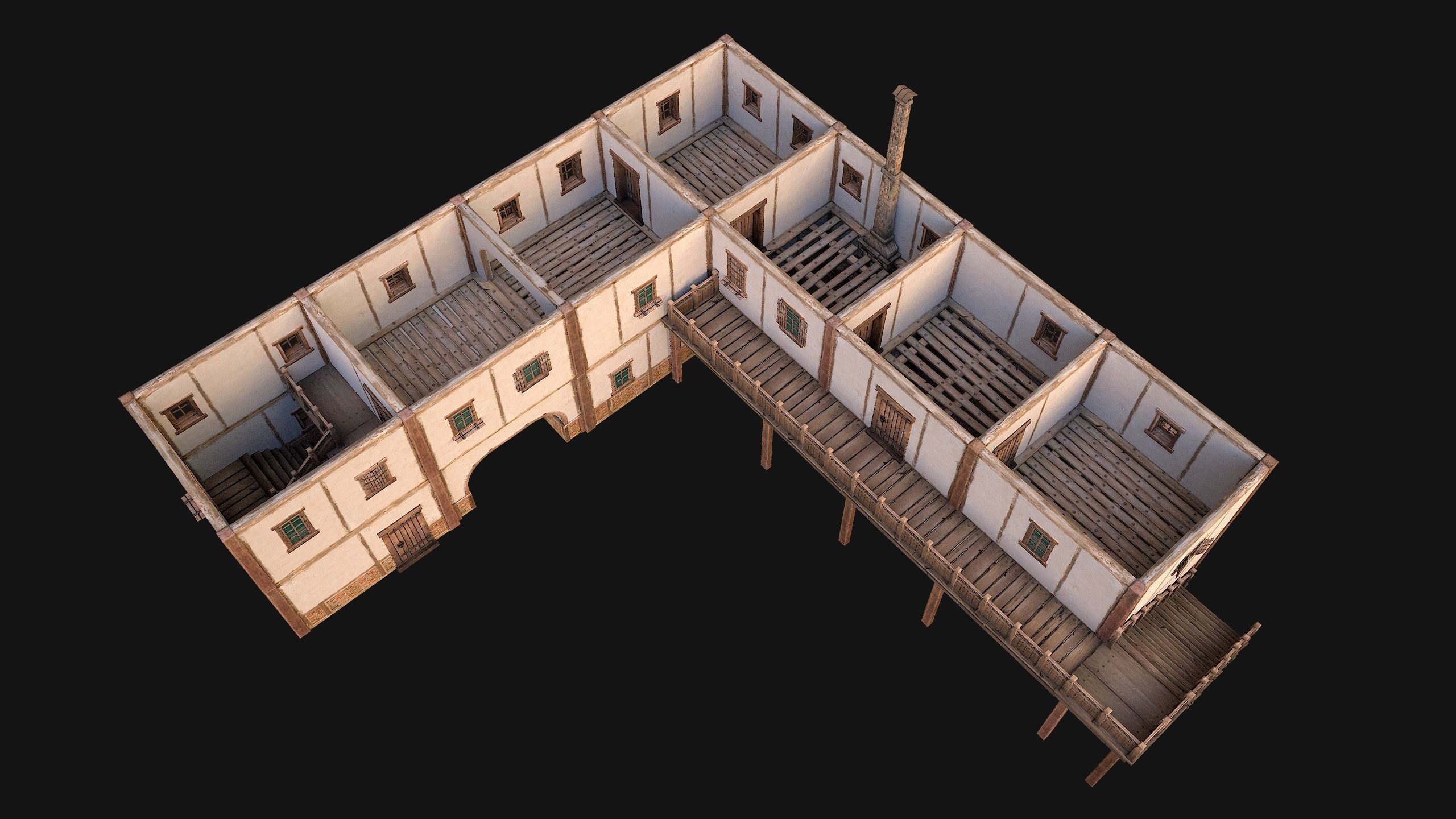 Medieval City Pack  10 Buildings  Low-poly 3D model_76