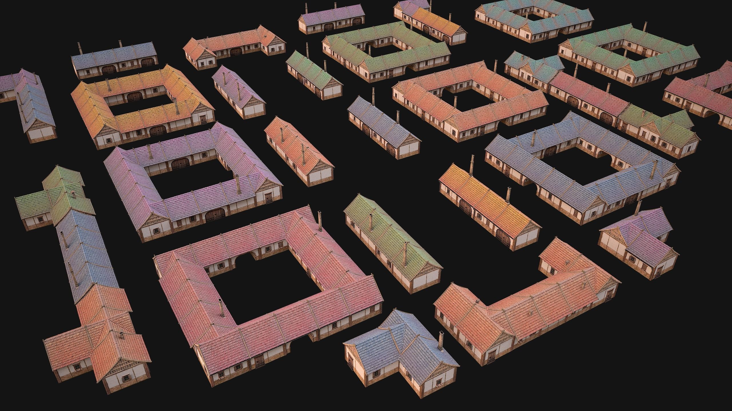 Medieval City Pack  10 Buildings  Low-poly 3D model_44