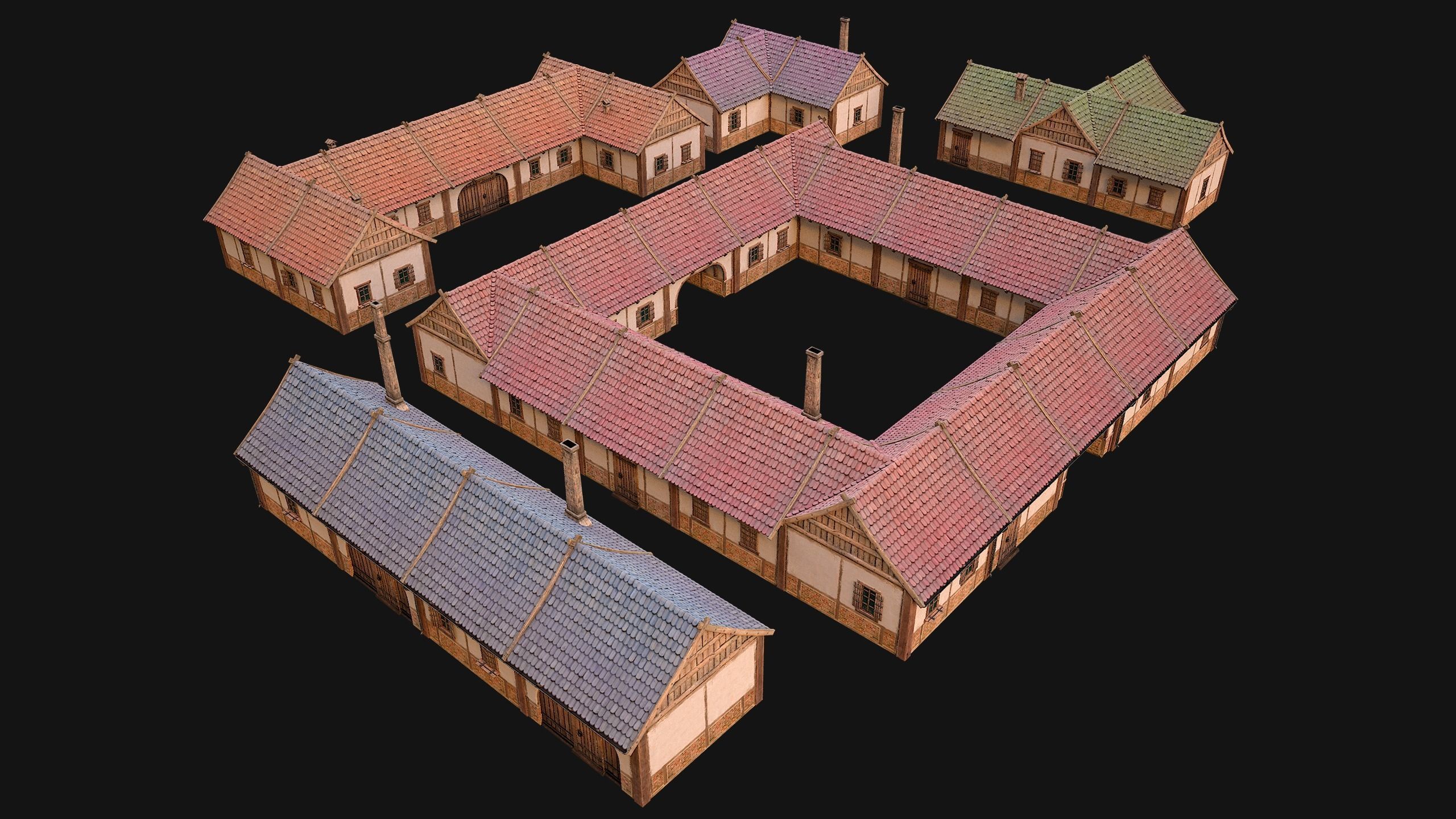Medieval City Pack  10 Buildings  Low-poly 3D model_42