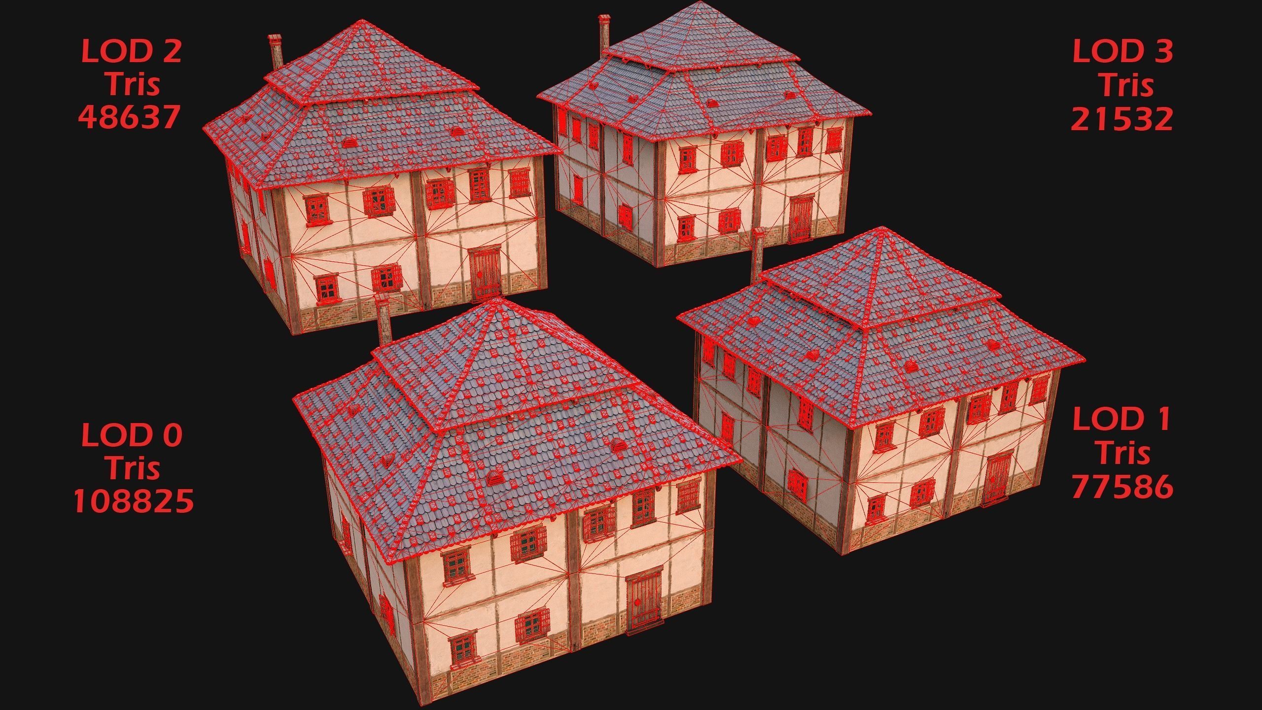 Medieval City Pack  10 Buildings  Low-poly 3D model_12