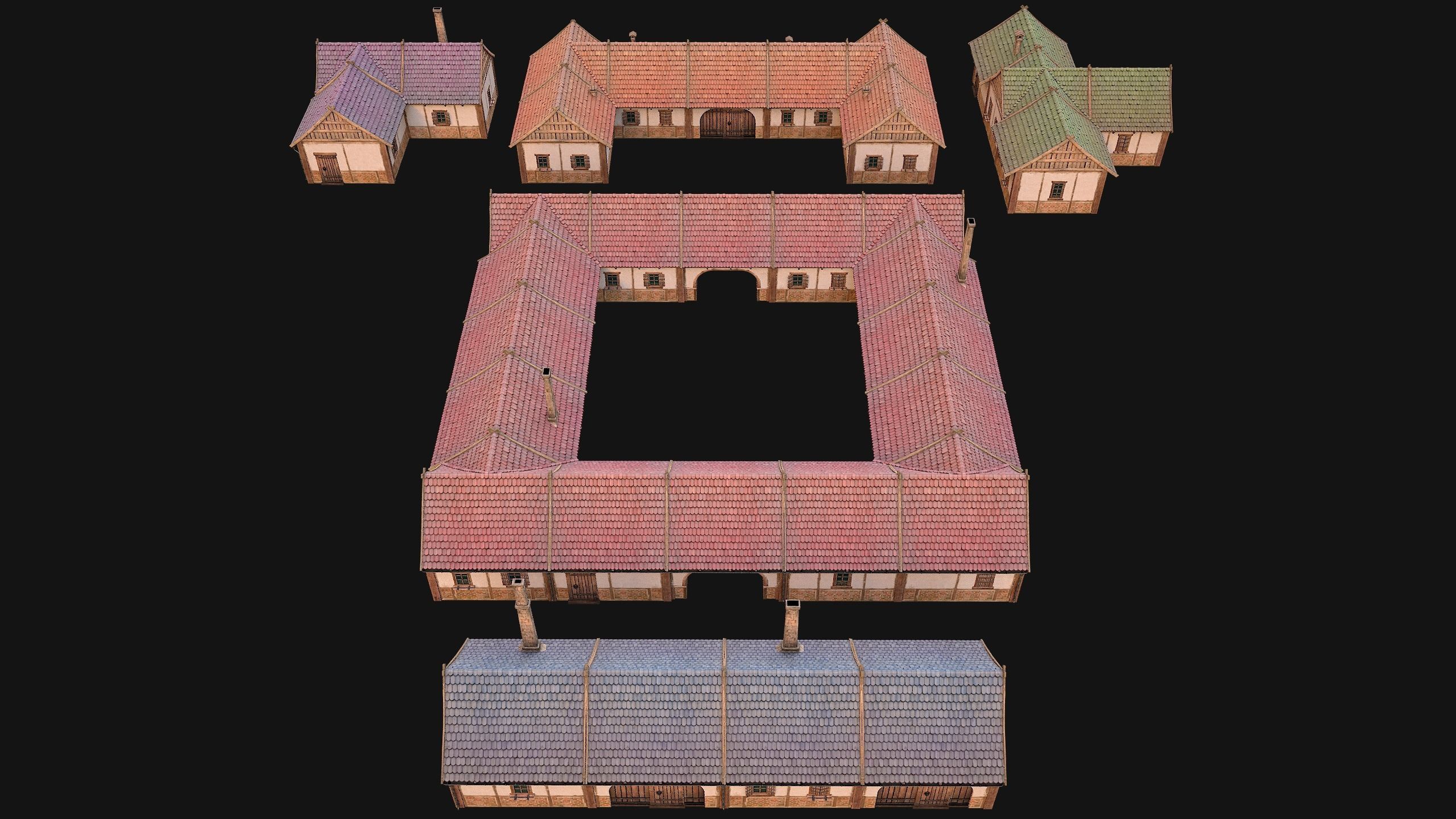 Medieval City Pack  10 Buildings  Low-poly 3D model_41