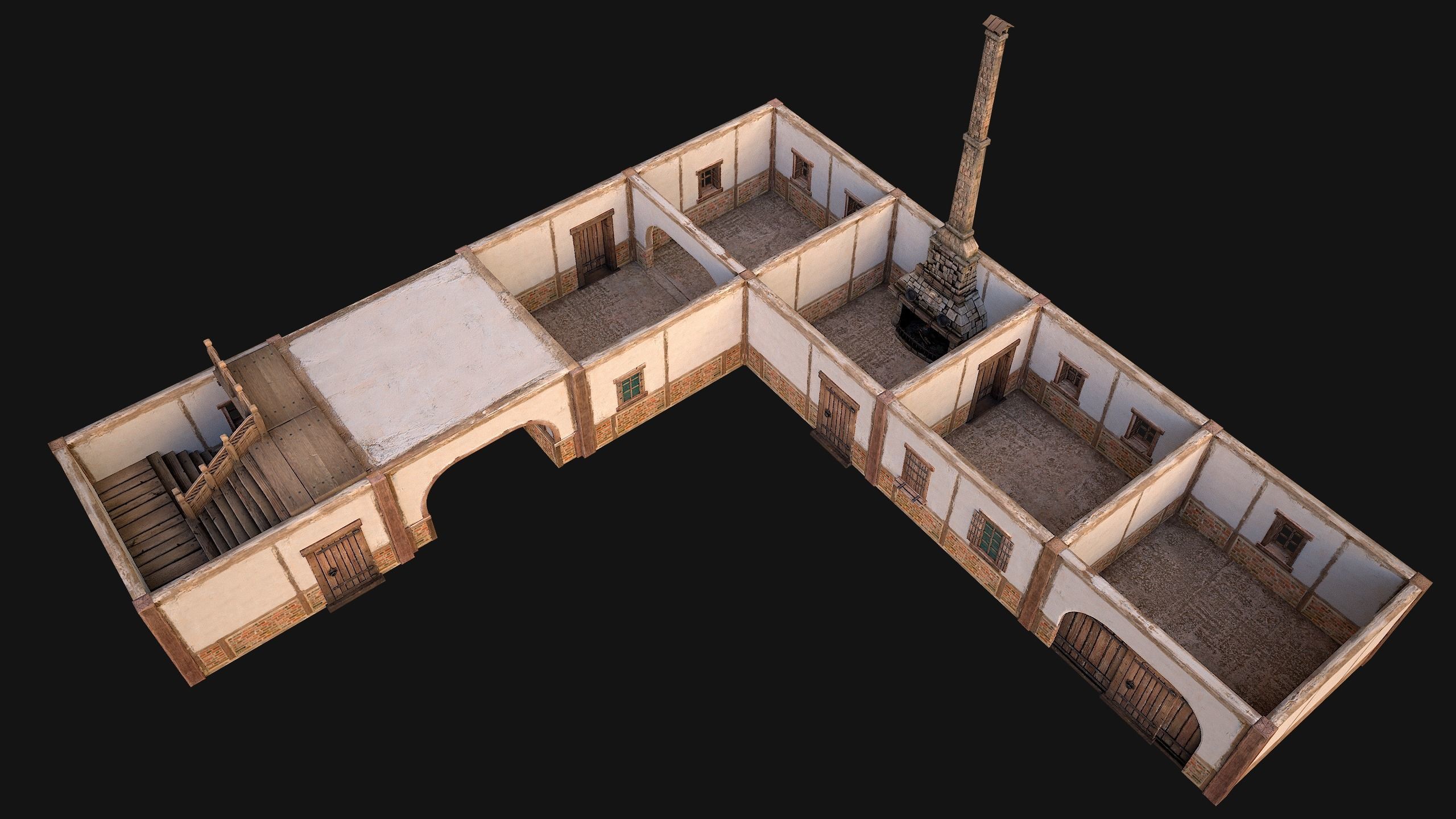 Medieval City Pack  10 Buildings  Low-poly 3D model_36