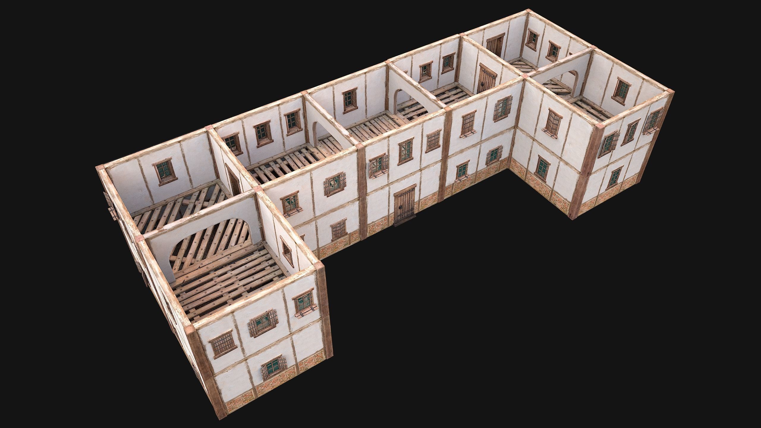 Medieval City Pack  10 Buildings  Low-poly 3D model_38