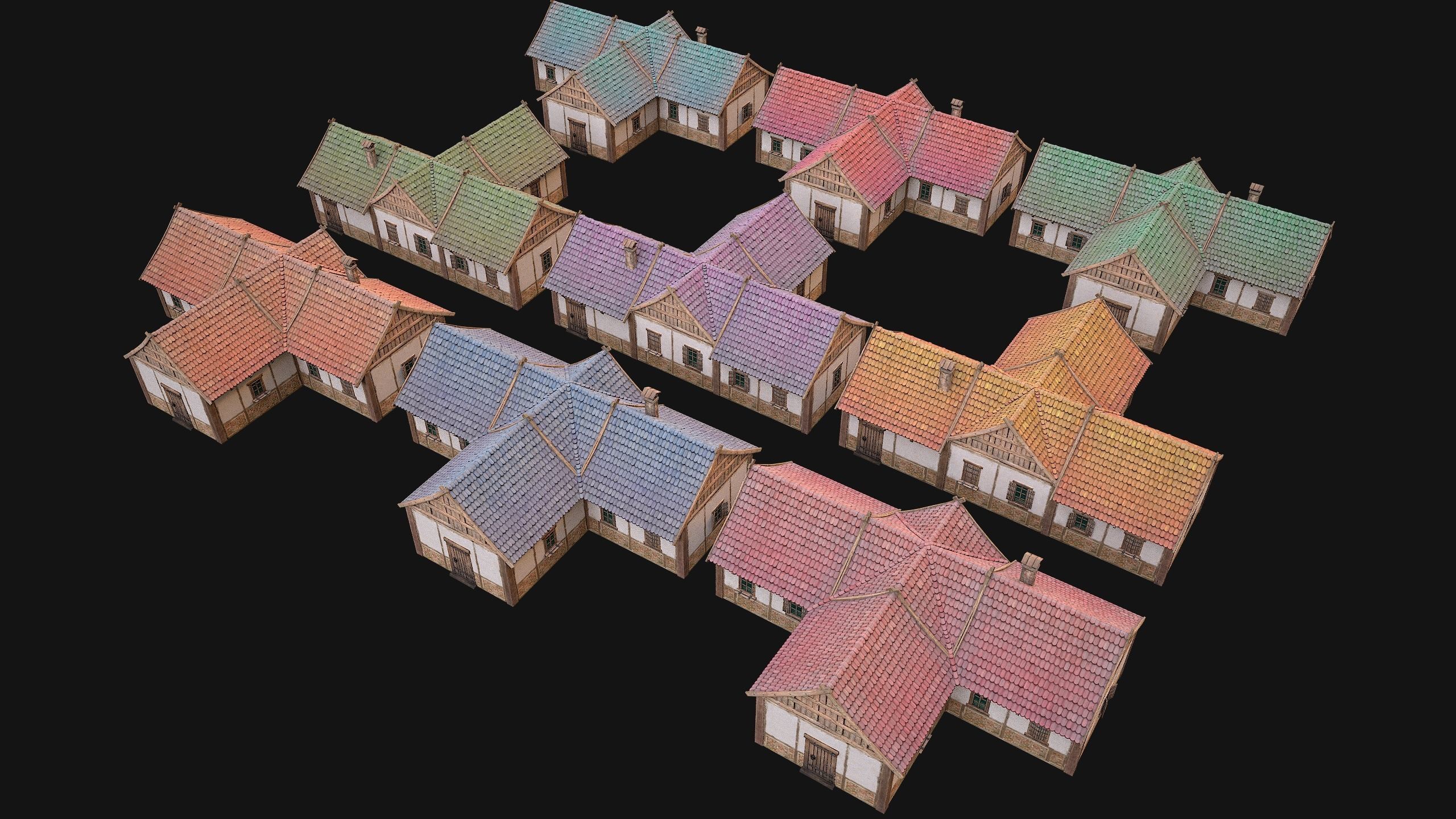 Medieval City Pack  10 Buildings  Low-poly 3D model_25