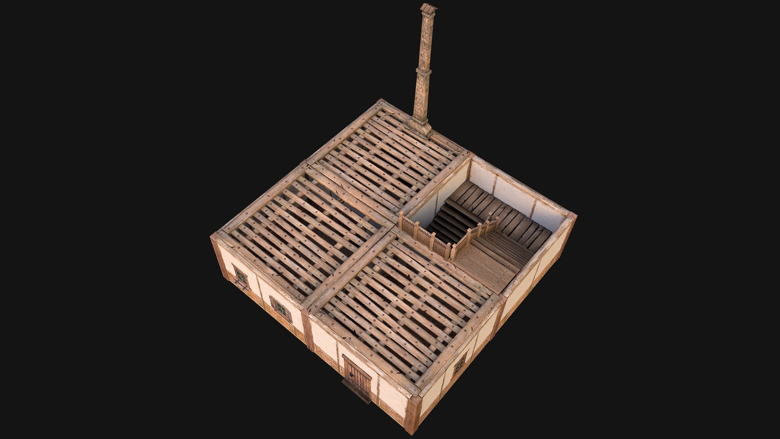 Medieval City Pack  10 Buildings  Low-poly 3D model_61