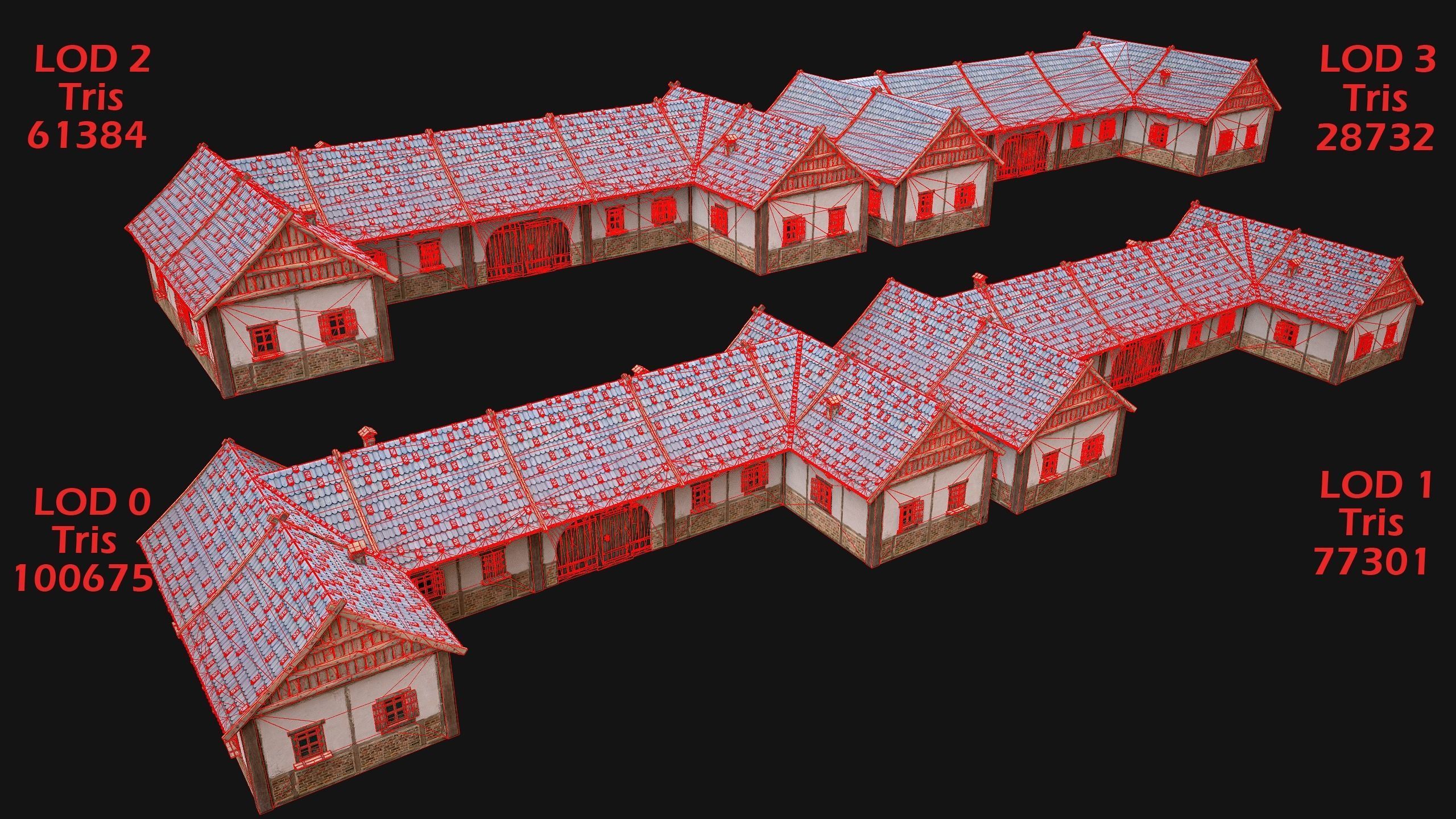 Medieval City Pack  10 Buildings  Low-poly 3D model_21