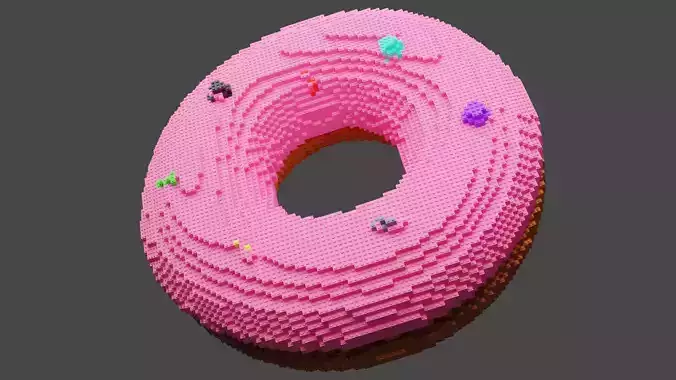 Lego Donut Low-poly 3D model