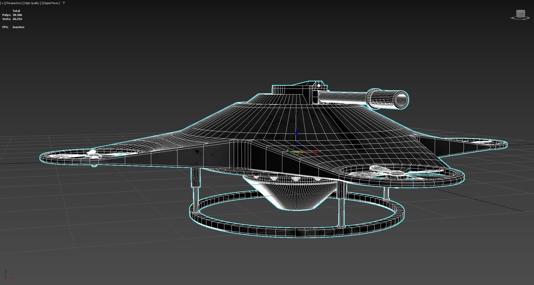 Sci-Fi Military Drone Low-poly 3D model_14
