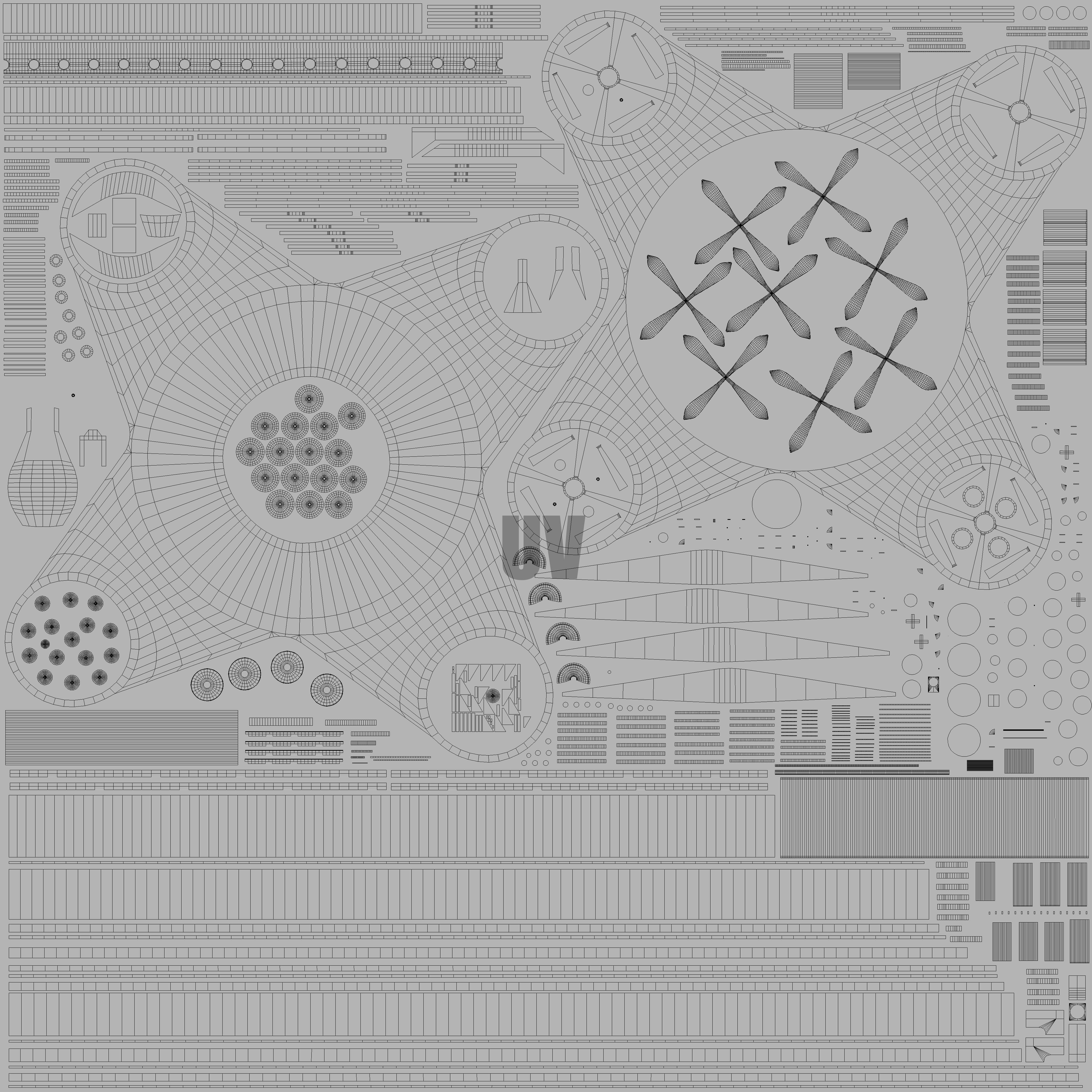 Sci-Fi Military Drone Low-poly 3D model_13