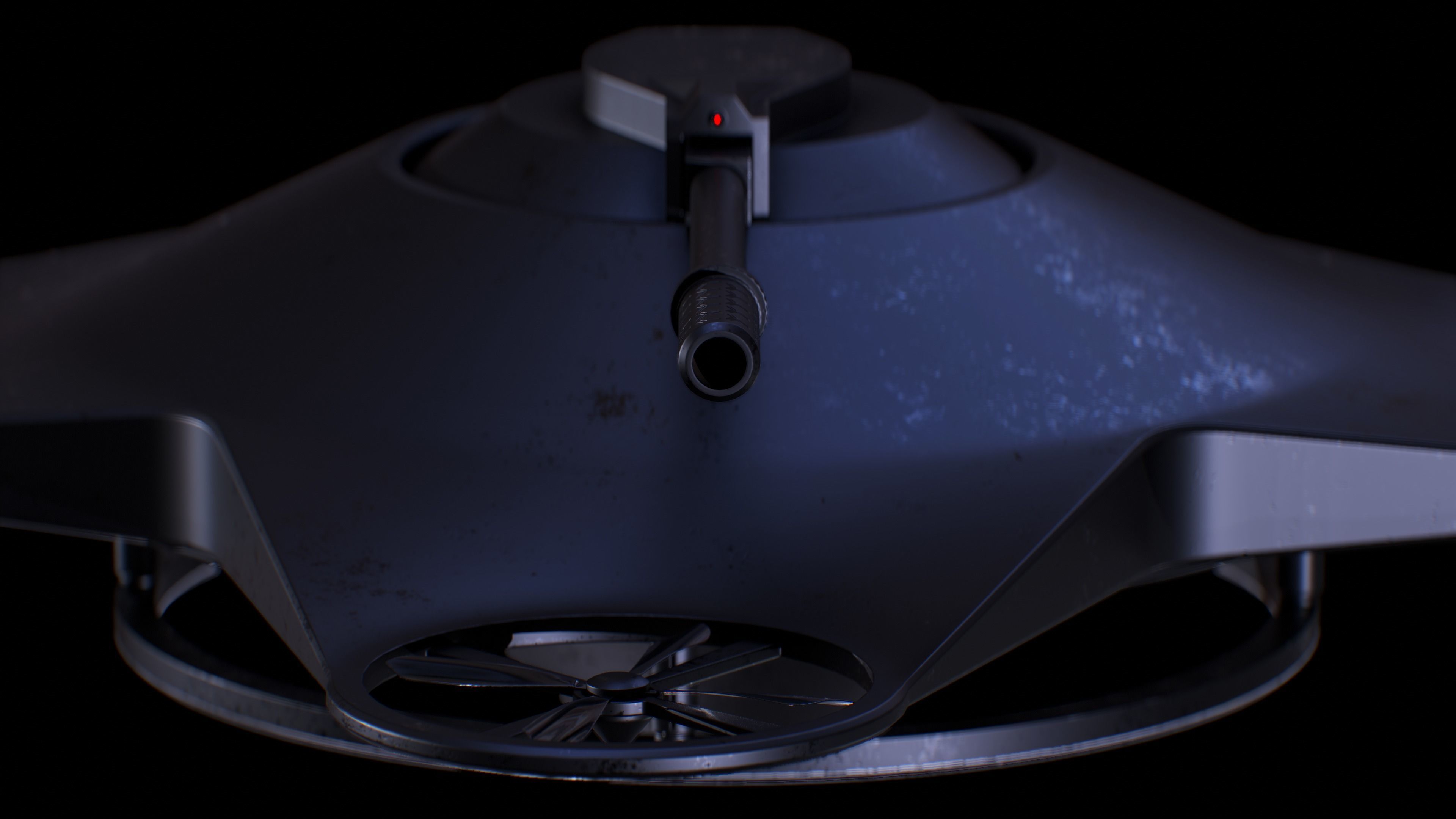 Sci-Fi Military Drone Low-poly 3D model_8