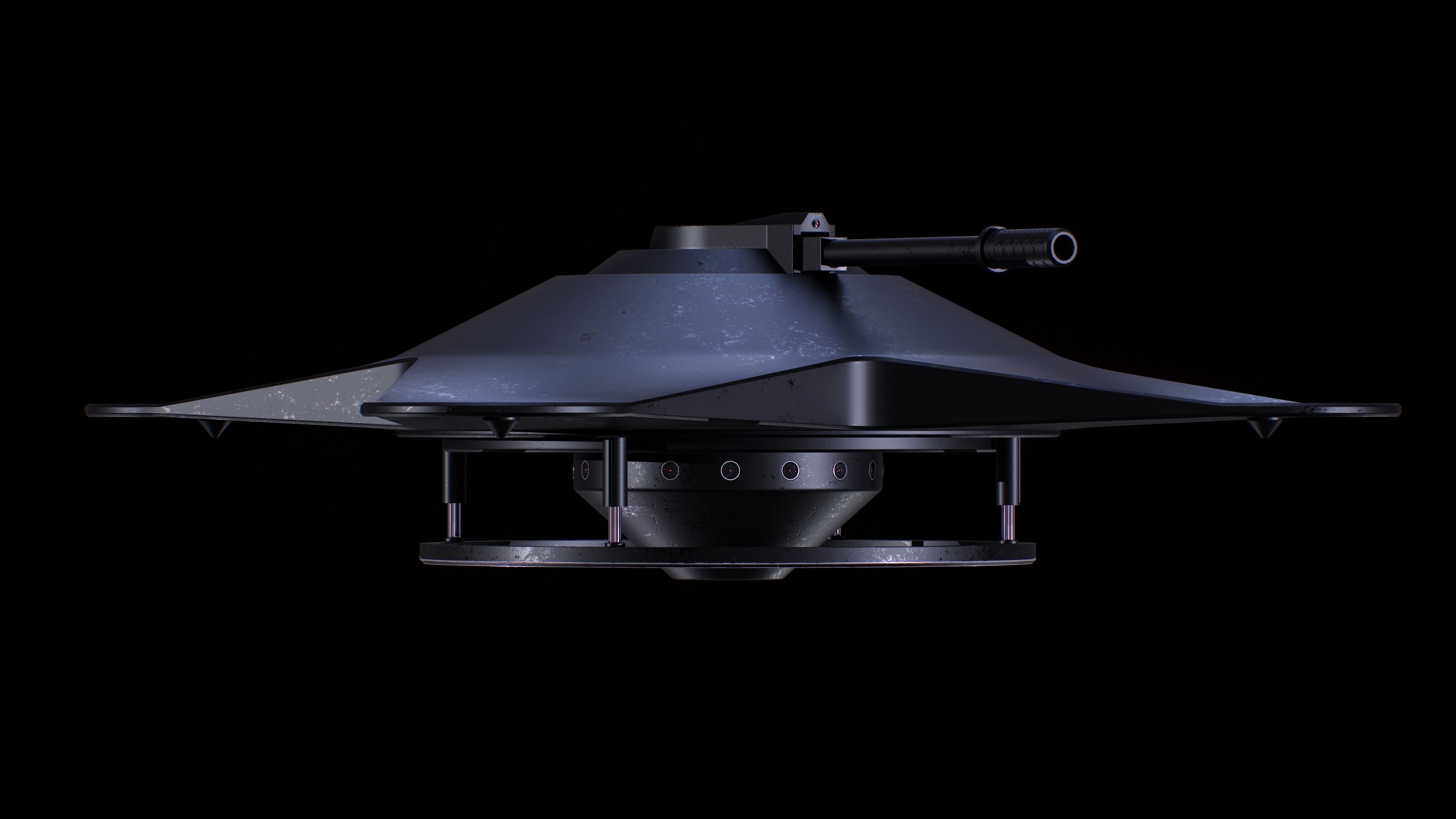 Sci-Fi Military Drone Low-poly 3D model_12