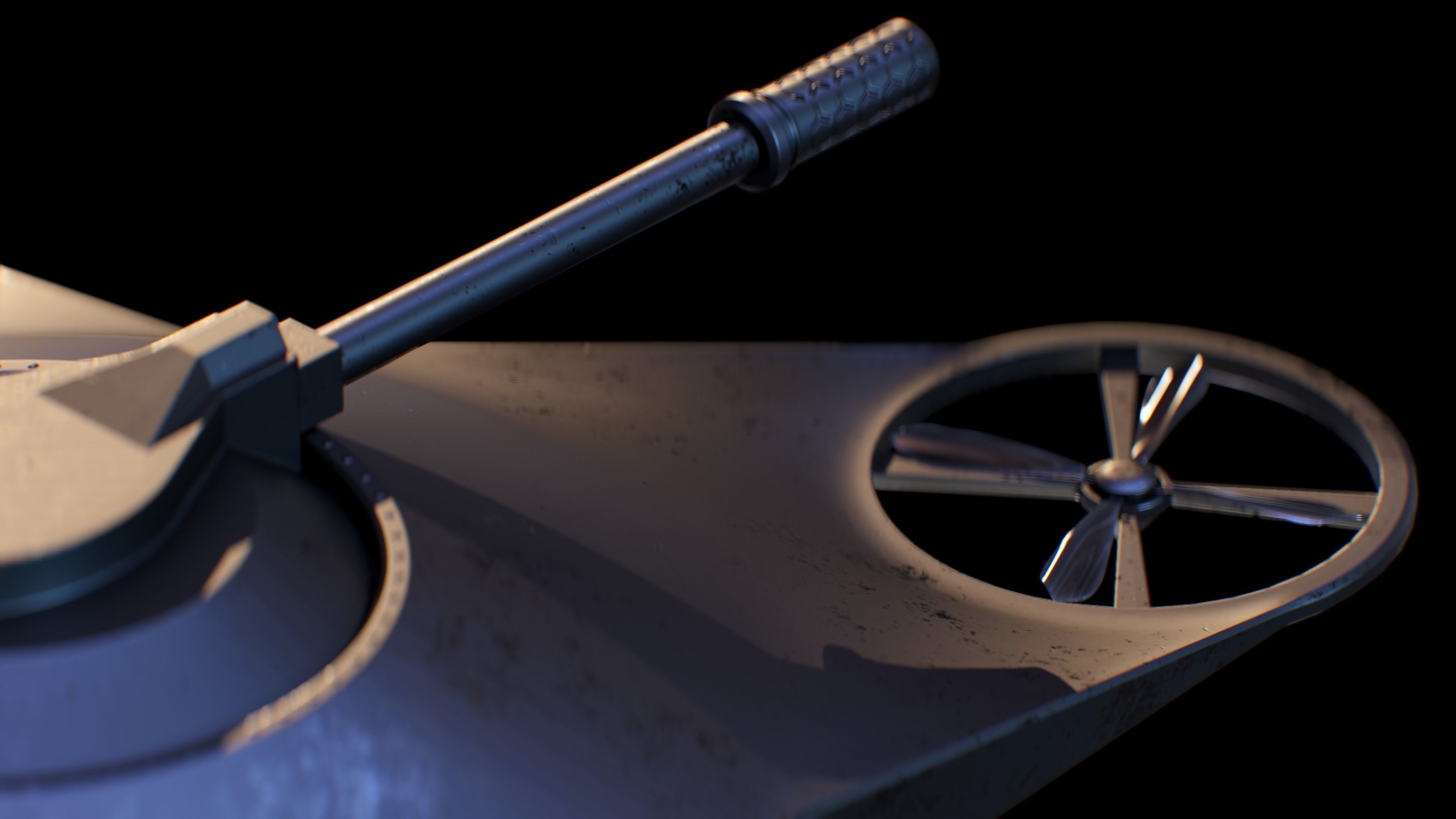 Sci-Fi Military Drone Low-poly 3D model_5