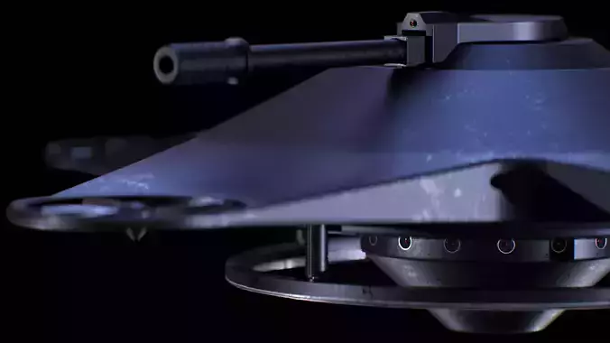 Sci-Fi Military Drone Low-poly 3D model