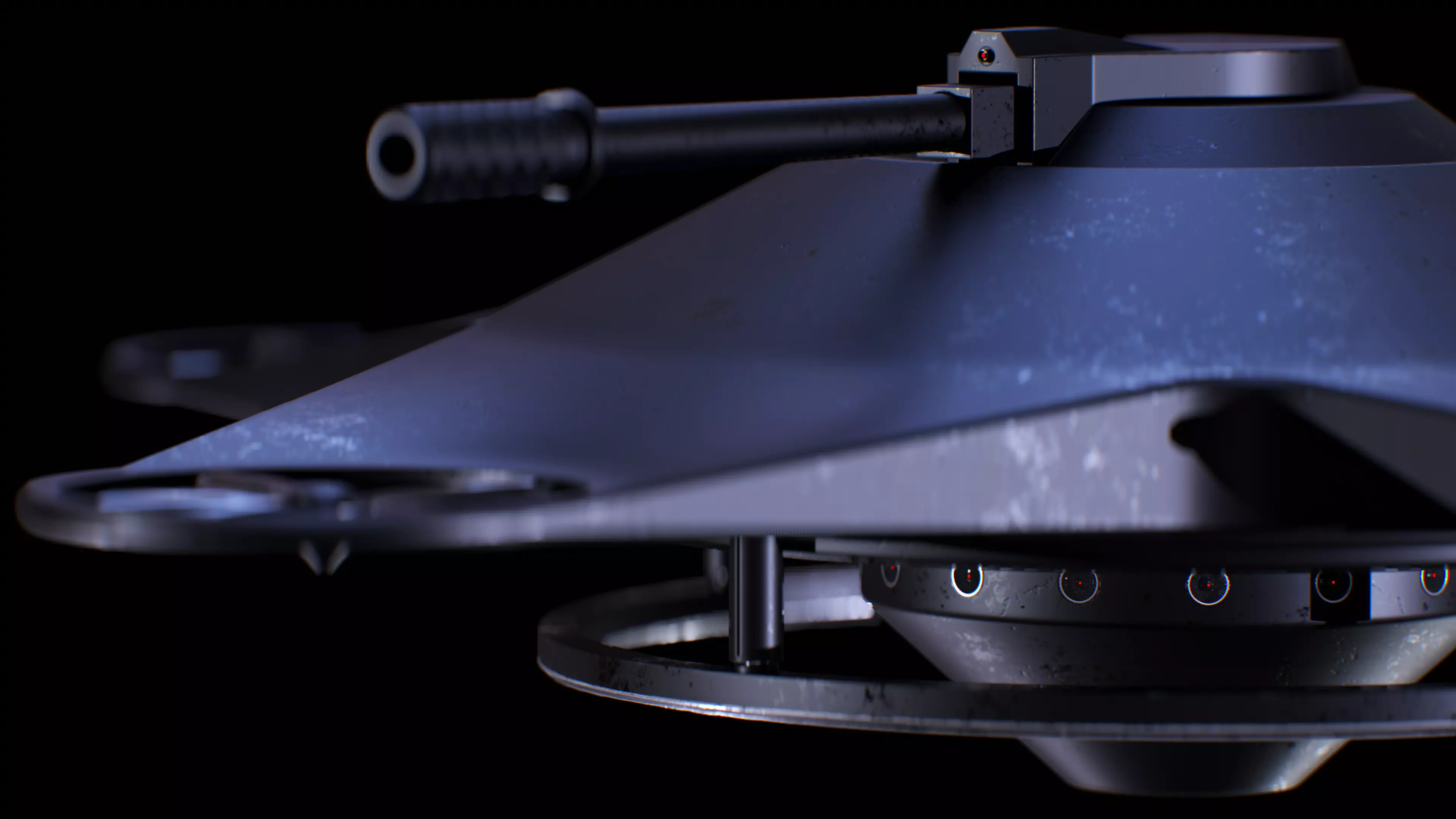 Sci-Fi Military Drone Low-poly 3D model_0