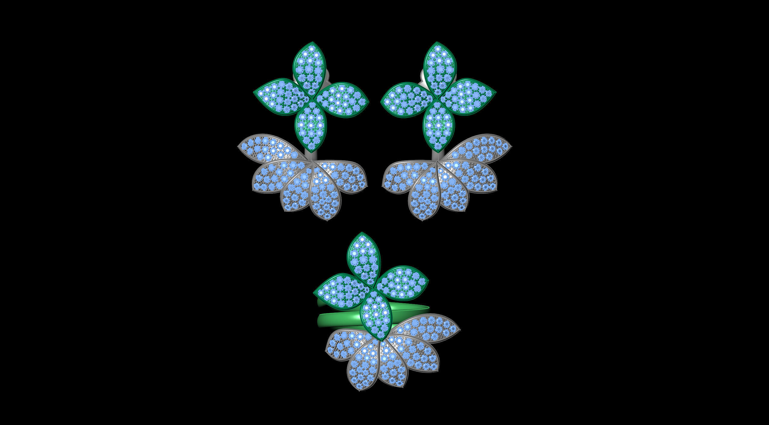 Pasquale Bruni ring and earring 3D print model_23