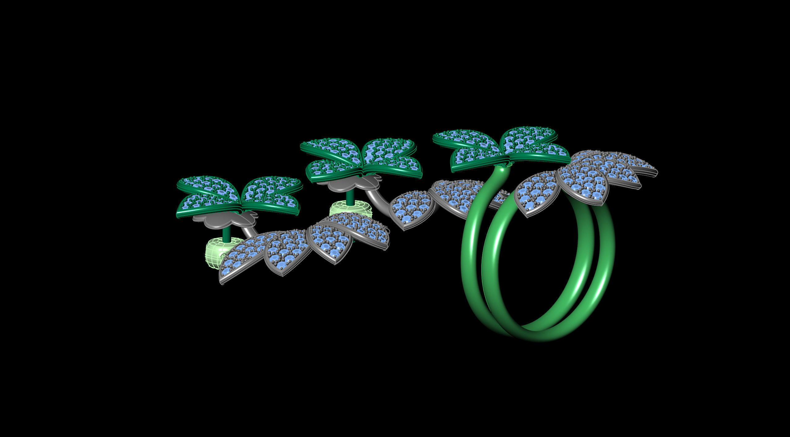 Pasquale Bruni ring and earring 3D print model_26