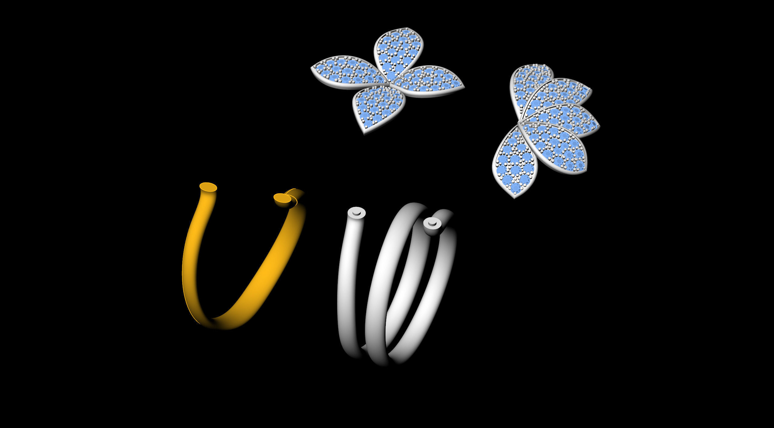 Pasquale Bruni ring and earring 3D print model_24