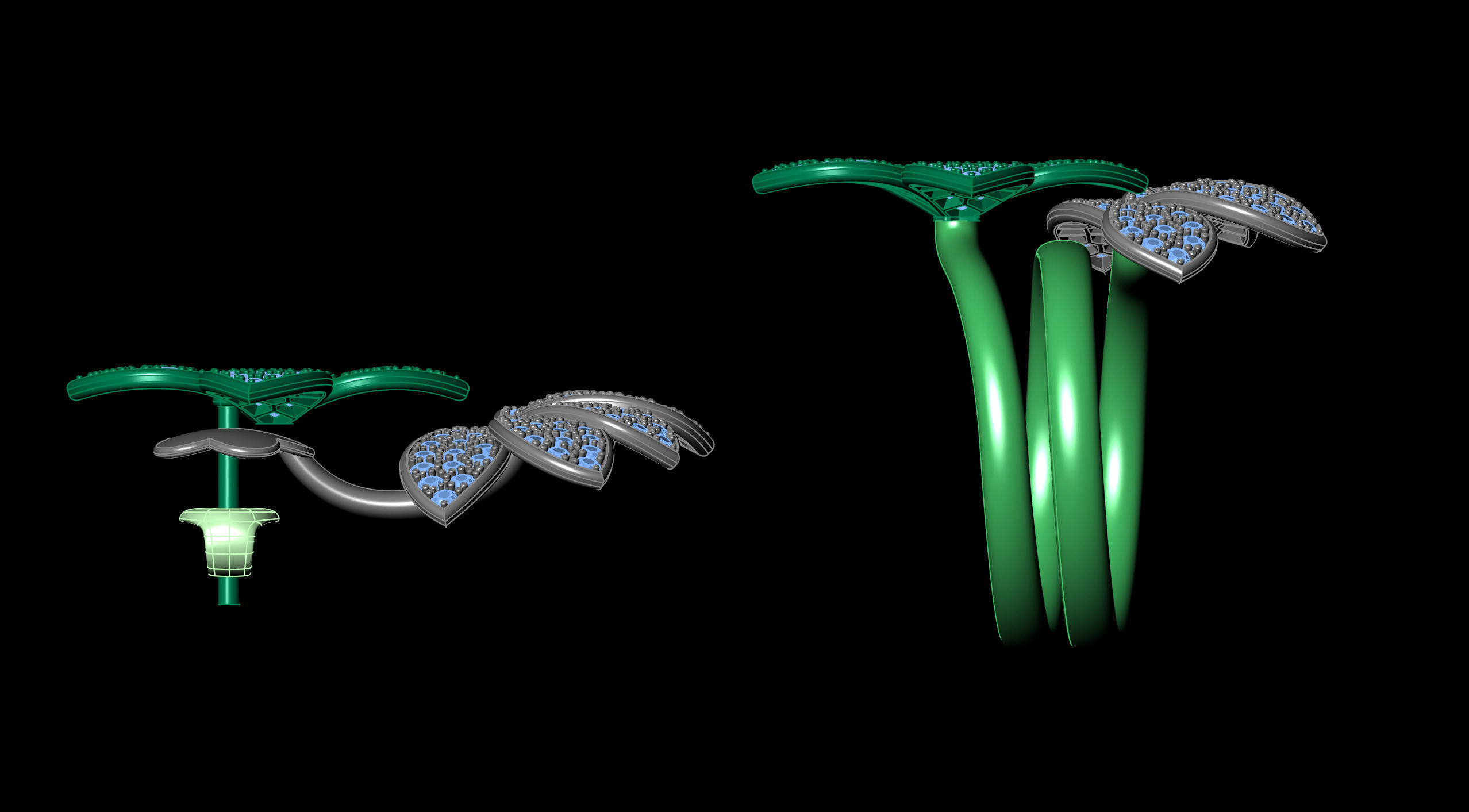 Pasquale Bruni ring and earring 3D print model_29