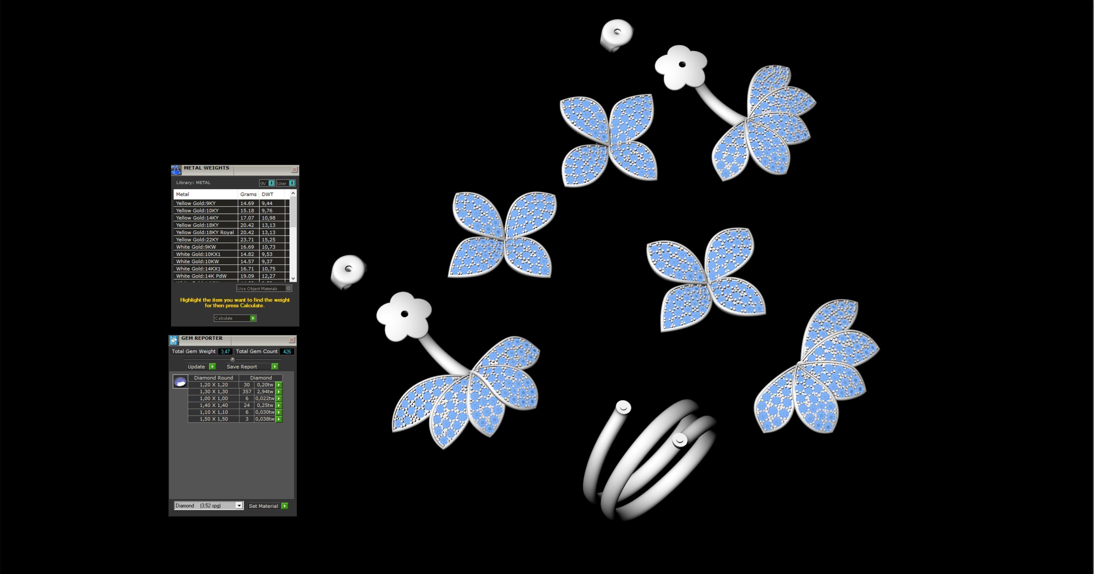 Pasquale Bruni ring and earring 3D print model_3