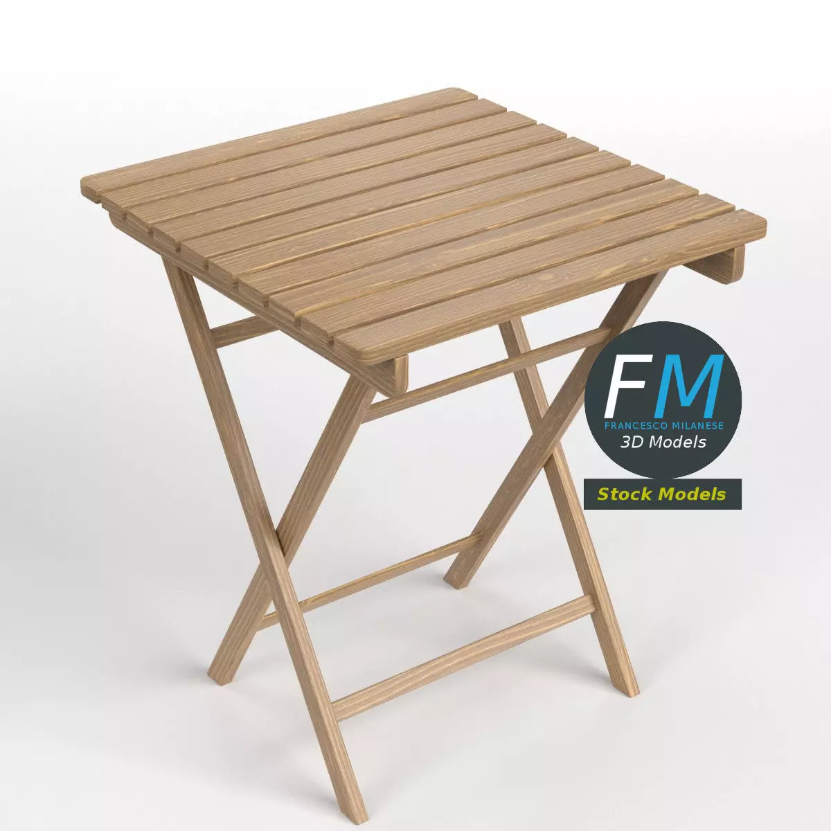 Garden table 3D model_0