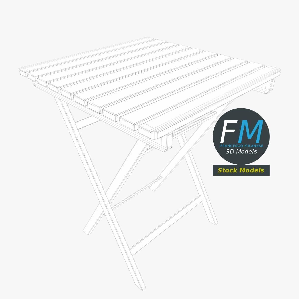 Garden table 3D model_7