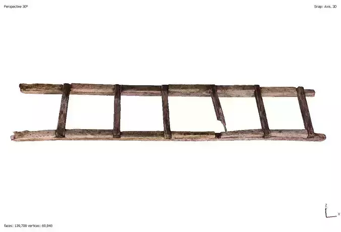 Old rotten wooden ladder