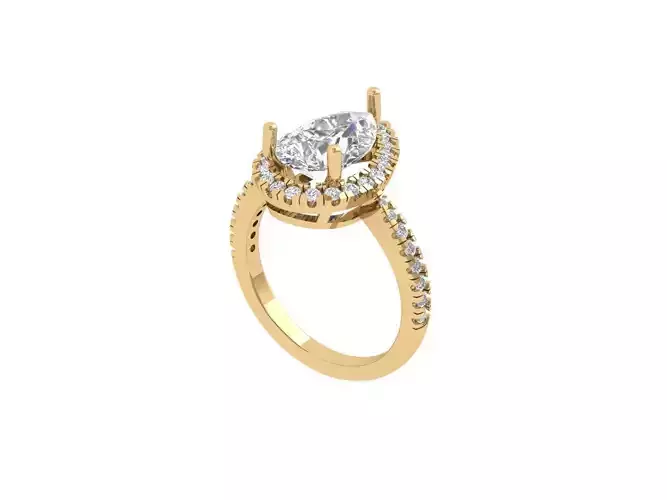 Pear Solitaire Ring