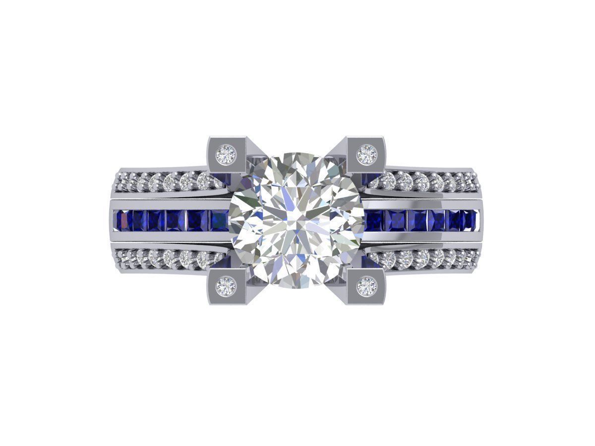 Round Art Deco Ring 3D print model_1