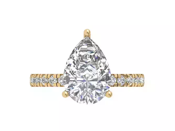 Pear Solitaire Ring