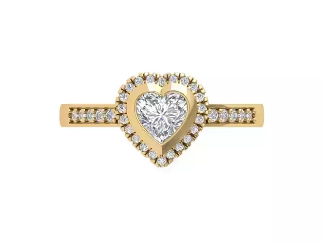Solitaire Heart Ring