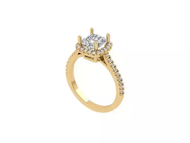 Cushion Solitaire Ring
