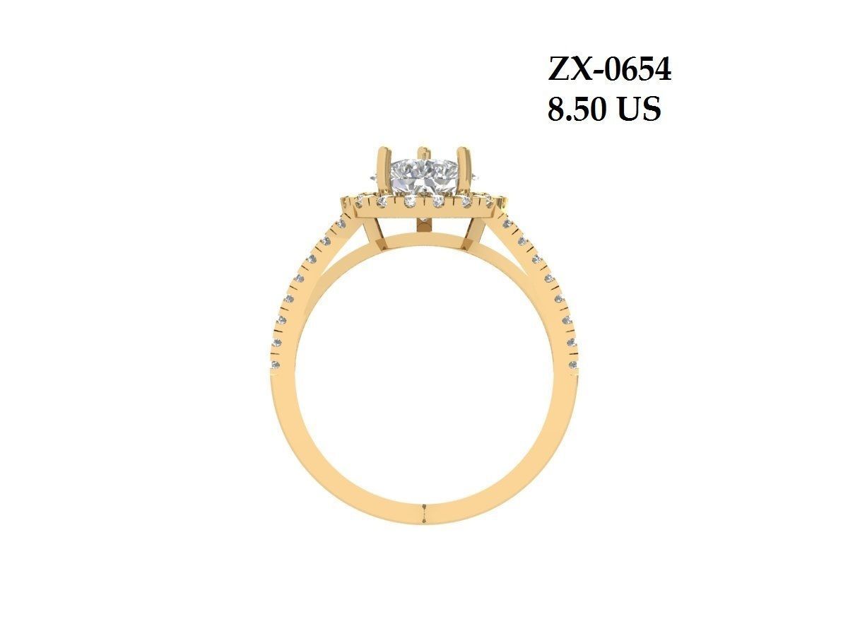 Pear Stone Ring 3D print model_2