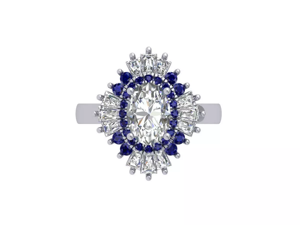 Oval Solitaire Ring 3D print model_0