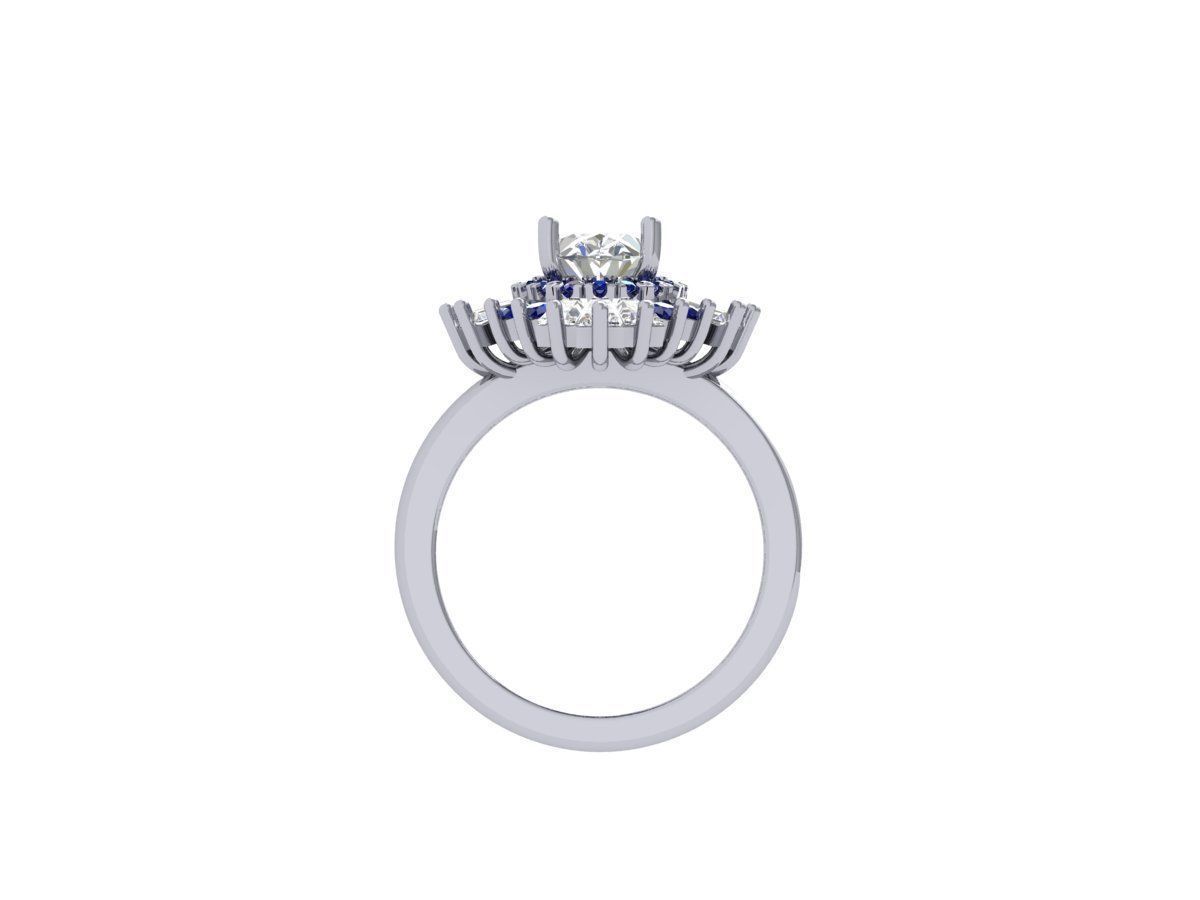 Oval Solitaire Ring 3D print model_4