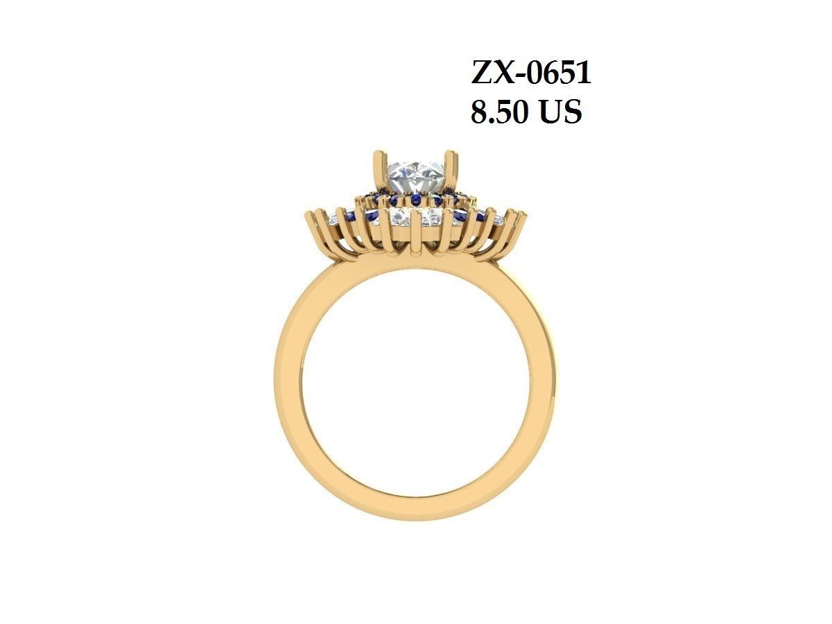 Oval Solitaire Ring 3D print model_7