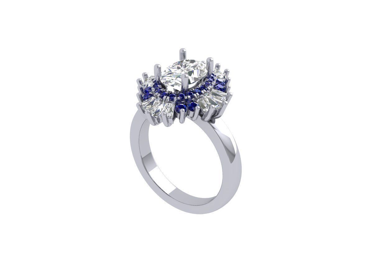 Oval Solitaire Ring 3D print model_1