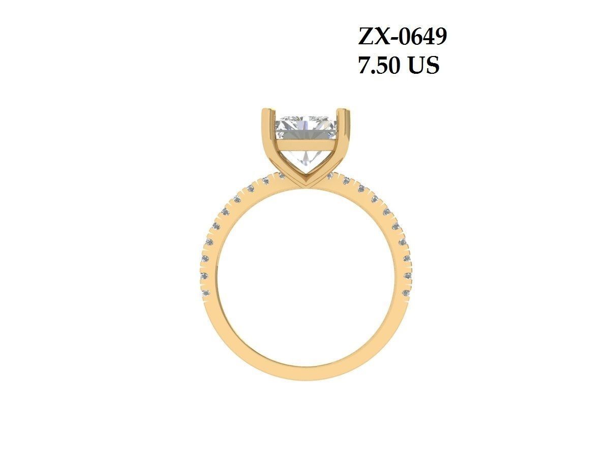 Emerald Art Deco Ring 3D print model_3