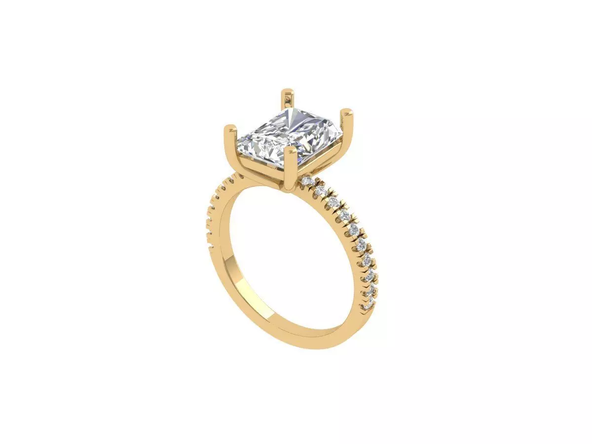 Emerald Art Deco Ring 3D print model_0