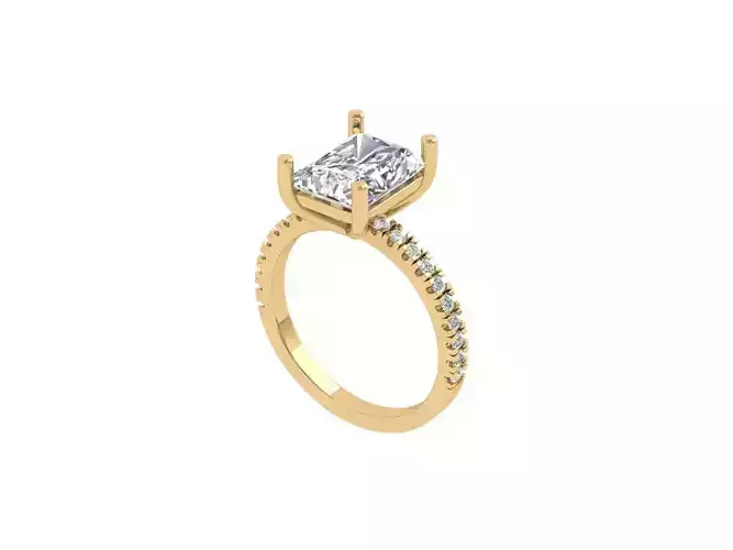 Emerald Art Deco Ring 3D print model