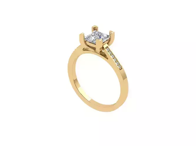 Princess Solitaire Ring