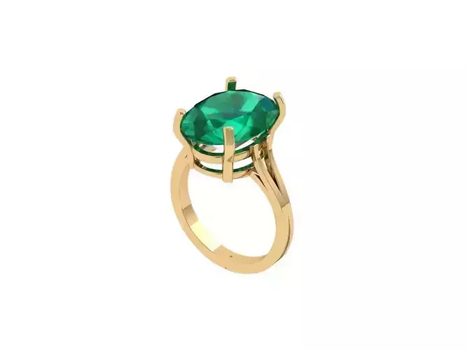 Oval Solitaire Ring 3D print model