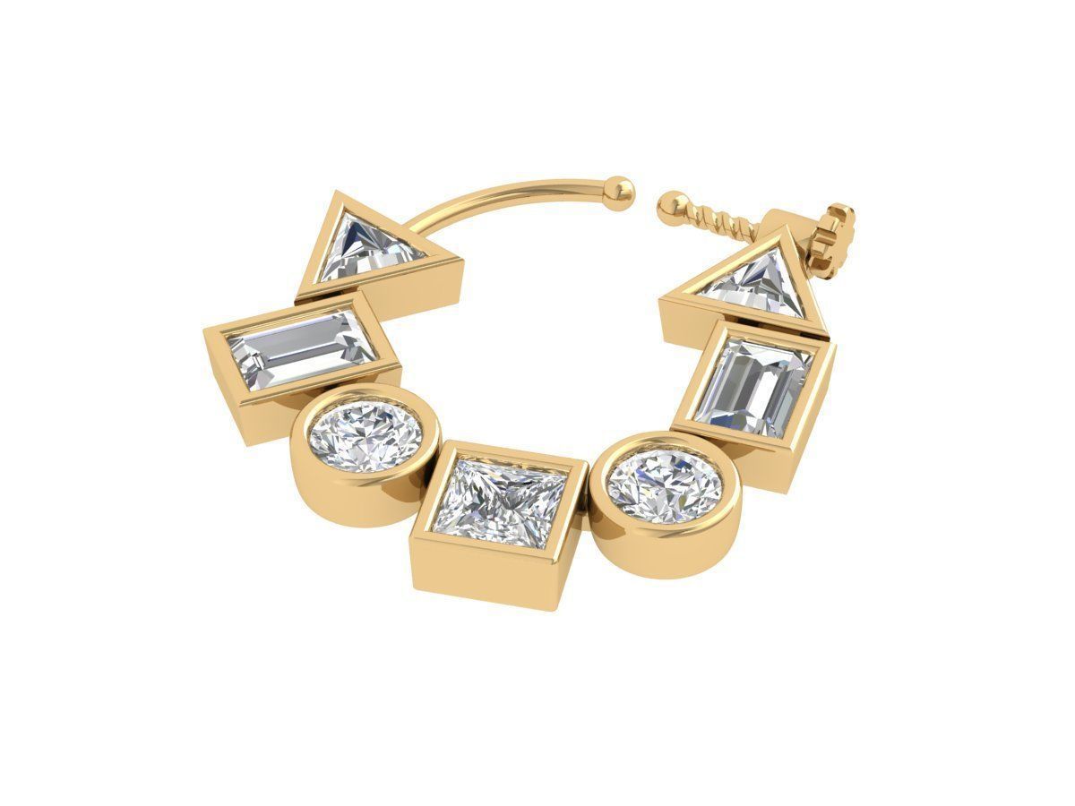 Diffrent stone Nosepin 3D print model_1