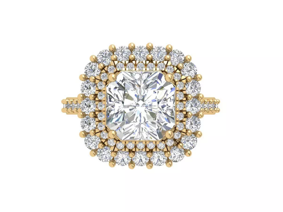 Asscher Artdeco Ring 3D print model