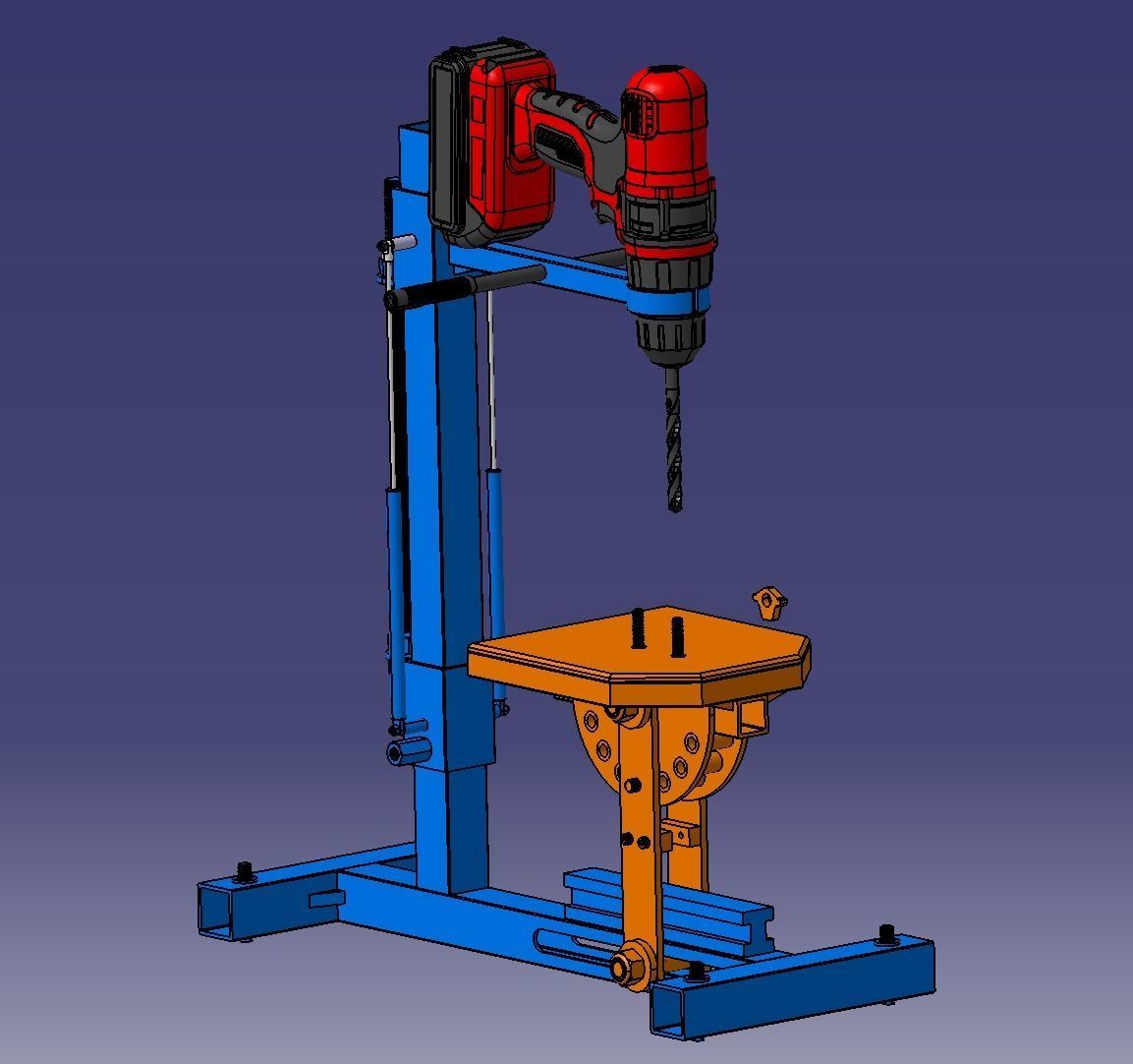 Electric hand drill modified rig 3D model_1