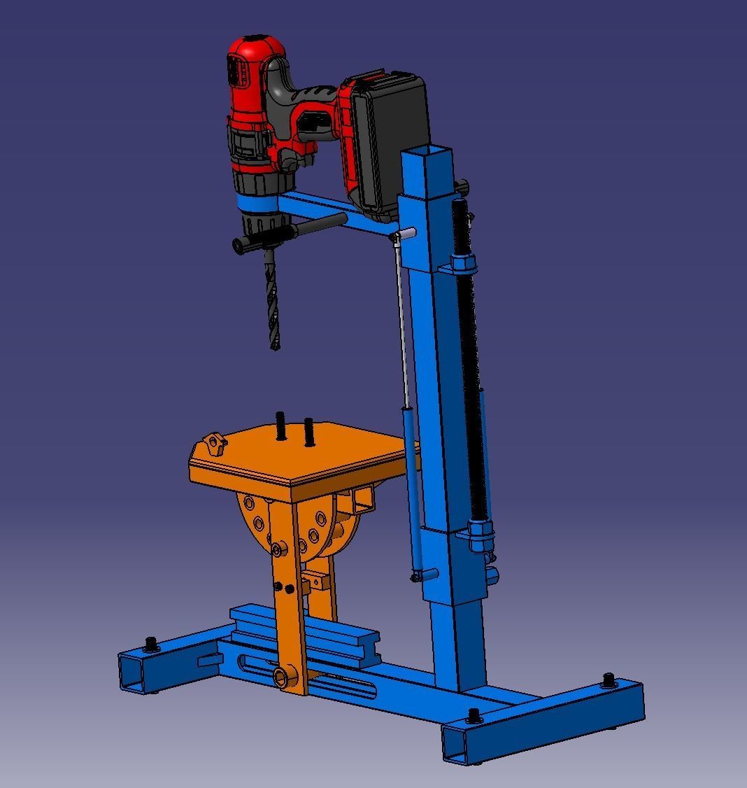 Electric hand drill modified rig 3D model_2