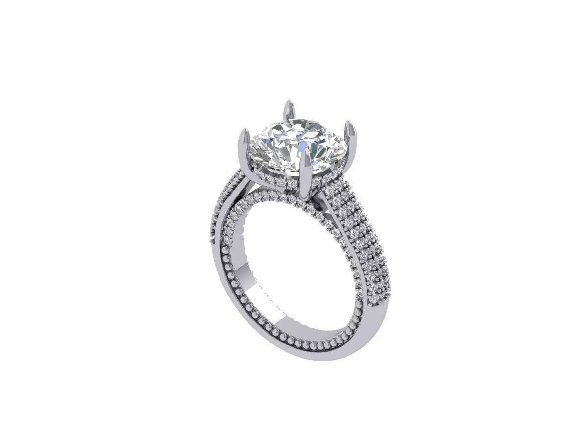 Solitair Ring Bridal set 3D print model