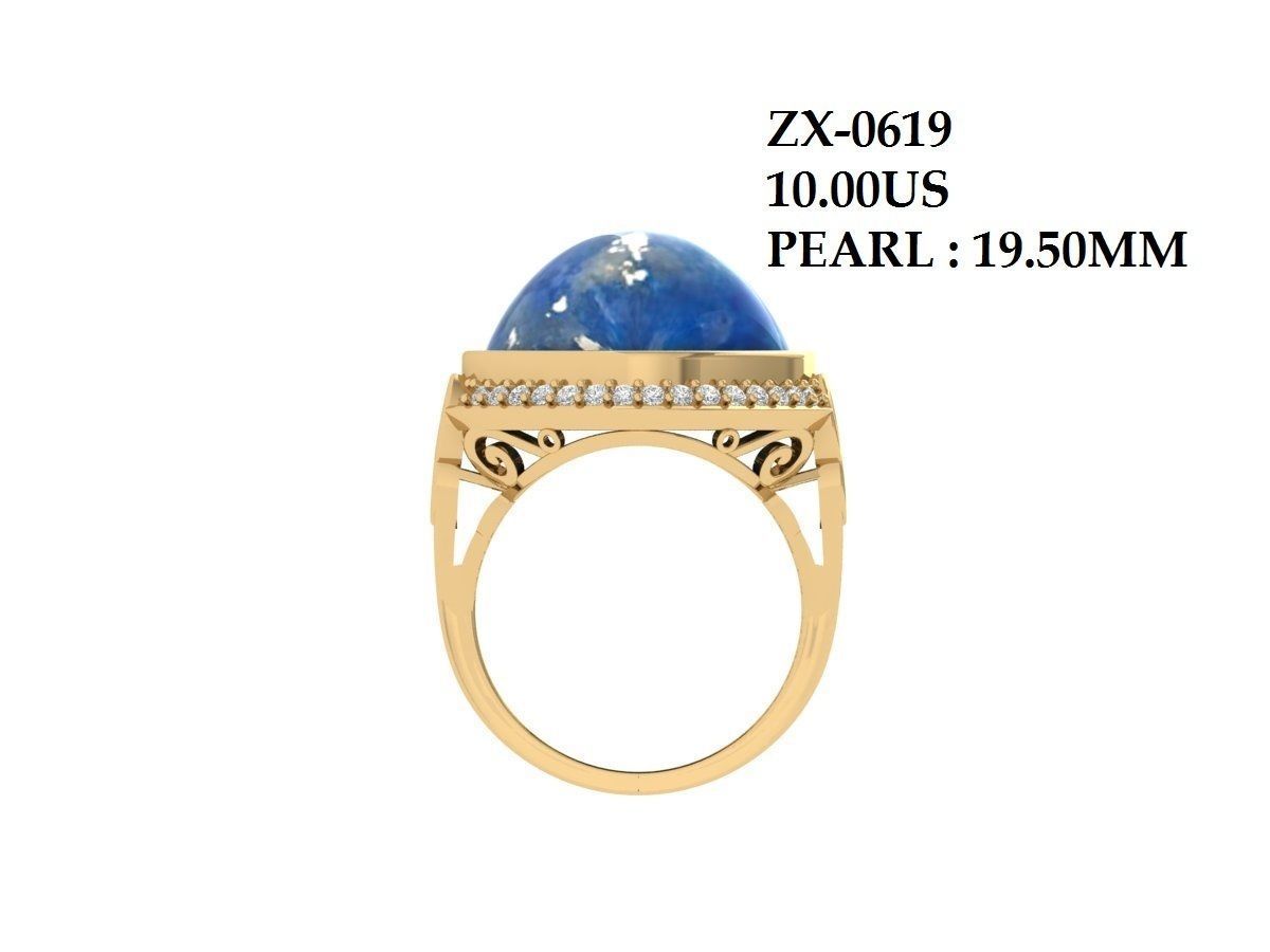 Solitaire Engagement Art Deco Ring 3D print model_3